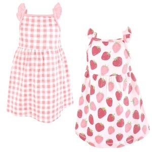 Hudson Baby Infant and Toddler Girls Cotton Dresses, Strawberry Love - 1 of 4