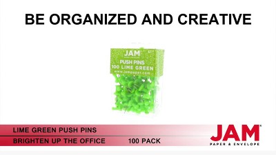 JAM Paper Colorful Push Pins, Blue, 100/Pack