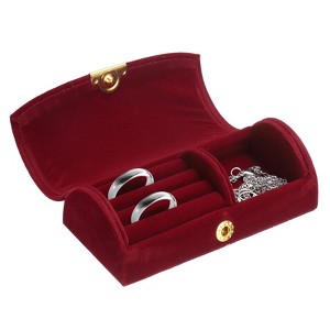 Unique Bargains Portable Soft Arched Design Small Travel Jewelry Box for Rings Necklace - 1 of 4