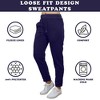 Women's Loose Fit  Fleece-Lined Open Bottom Sweatpants - 3 of 4