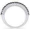 EVERLY JEWELRY |10K White Gold 1/5 CT TW Black Diamond Anniversary Band Black Rhodium Plated - 3 of 4
