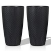 Okak Round/Square Self-Watering Planter with Faux Rattan Design 22.5 Inch Auto-Irrigation Pot for Indoor/Outdoor Plants - 3 of 4