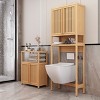 Storage Cabinet Over The Toilet,Bamboo Toilet Storage Rack With Open Shelf And Storage Cabinet,Over The Toilet Shelves For Bathroom-Cuddlewood - 2 of 4
