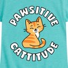Girls' - Instant Message - Cat Pawsitive Cattitude Fitted Short Sleeve Graphic T-Shirt - 2 of 4