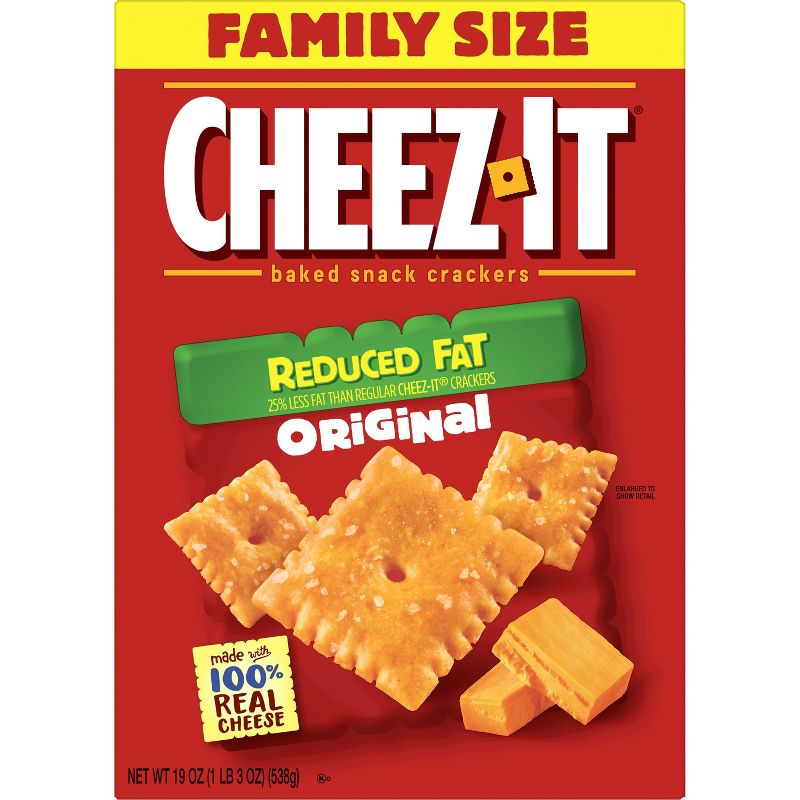 Cheez-It Reduced Fat Original Baked Snack Crackers - 19oz, 3 of 12