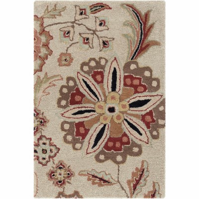Hauteloom Longford Beige Floral Wool Carpet