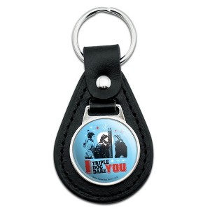 A Christmas Story I Triple Dog Dare You Black Leather Keychain - 1 of 4