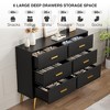 Jojoka Modern 6 Drawer Wooden Dresser with Gold Knobs Large Storage Chest for Bedroom Living Room and Entryway Organizer - 4 of 4