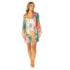 Women's 3/4 Sleeve Tie Open Front Cover Up - 3 of 3
