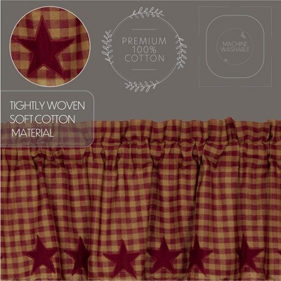 Burgundy Cotton Plaid Rod Pocket Window Panel Set, 80" x 84"