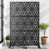 Lirago Metal Outdoor Privacy Screen Freestanding Patio Decorative Screens-72"x47" Black - 2 of 4