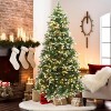 LuxenHome 7.5' Pre-Lit Snow-Kissed Artificial Christmas Tree Green - 2 of 4