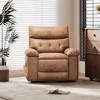 Manual Recliner Chair,360 Degree Swivel Single Sofa,Pu Leather Cozy Lounge Chair,Wide Single Recliner Chair with Side Pocket for Nursery,Bedroom - 2 of 4
