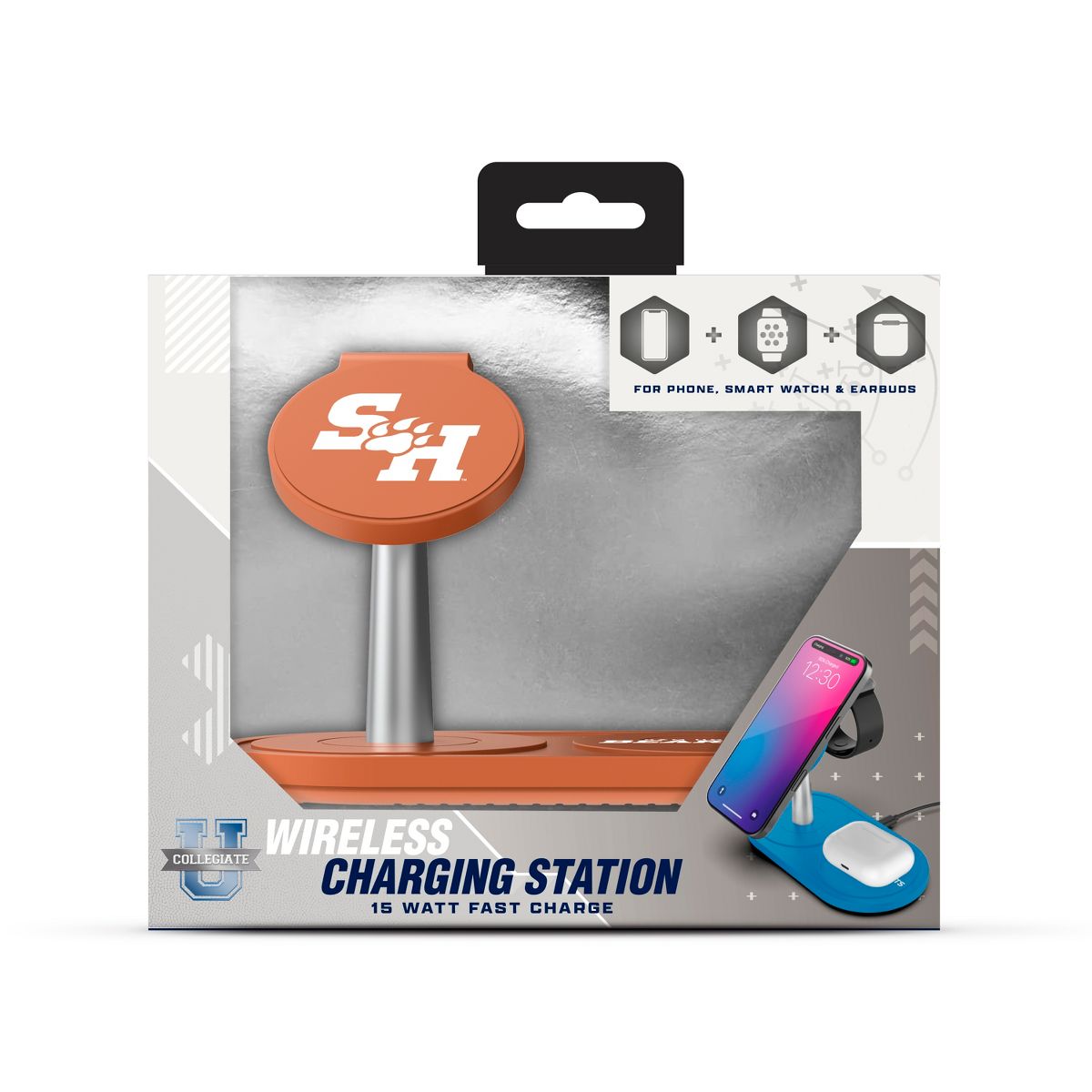 SOAR NCAA 3-in-1 Wireless Charging Station- Sam Houston State Bearkats - thumbnail 3