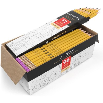 Arteza Box of #2 HB Pre-Sharpened Pencils, Number 2 Bulk Pencil School Supply - 96 Pack (ARTZ-8122)