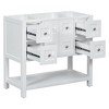 Akoasm 36 Inch Solid Wood Tall Bathroom Storage Vanity Cabinet With Drawers And Soft Closing Door(NO SINK)-White - 4 of 4