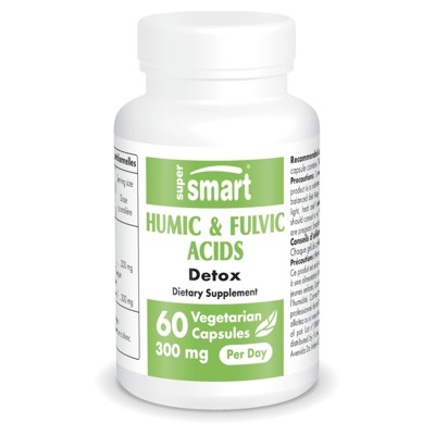 SuperSmart Humic & Fulvic Acid 300mg per Day - Patented Fulvic Humic Mineral Blend Supplement | Non-GMO & Gluten Free - 60 Vegetarian Capsules