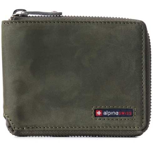 Genuine Leather Zipper Wallet with Coin Pocket