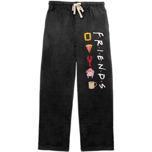 Friends Icons Men's Black Sleep Pajama Pants - 1 of 3