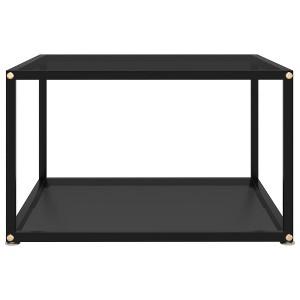 vidaXL Coffee Table Black Tempered glass, powder-coated steel 23.6x23.6 in - 1 of 4