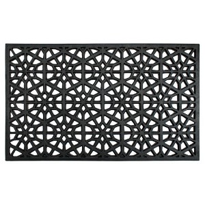 RugSmith Black Moulded Honeycomb Rubber Doormat - 1 of 4
