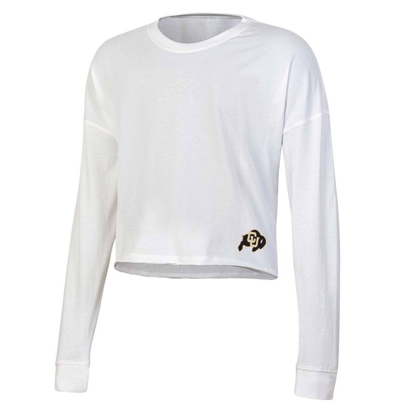 NCAA Colorado Buffaloes Women&#39;s White Long Sleeve T-Shirt, 1 of 4