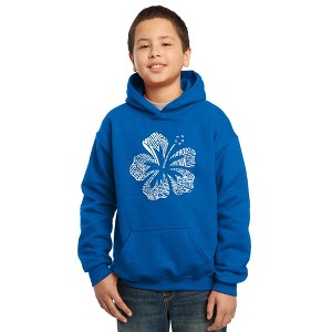 LA Pop Art Boy's Word Art Hooded Sweatshirt - Mahalo - 1 of 4