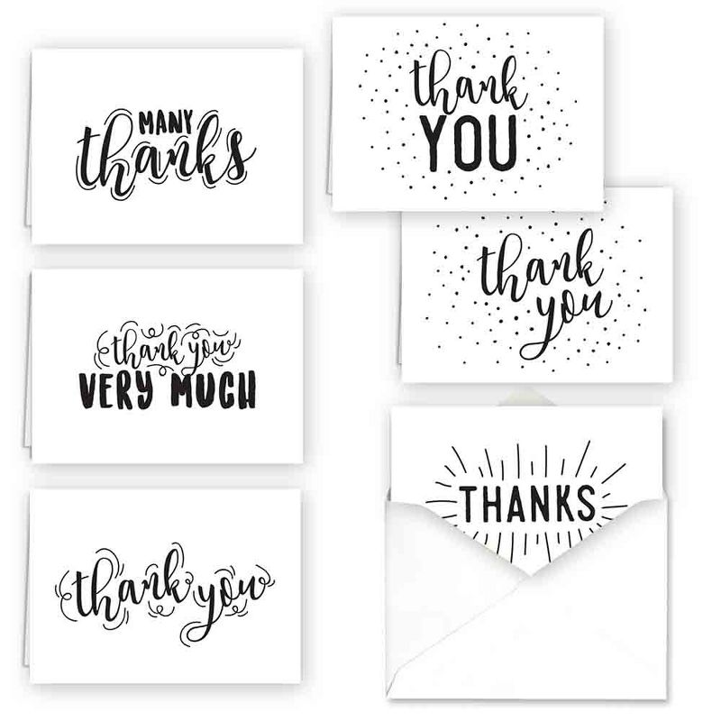 36ct Typography Thank You Assortment Card Set, 2 of 3