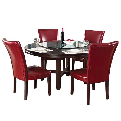 Transitional 72" Dark Oak Round Dining Table