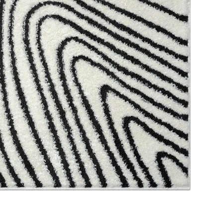 Anthracite Geometric Swirl 5' x 7' Synthetic Area Rug