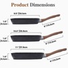 JIONJOY Non-stick Square Frying Pan Set of 3 – Wooden Handle, Indoor/Outdoor Camping & RV Cooking - 2 of 4