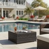 Covers & All Palisades 35 in Sq Coffee Table, Jacobean Flat Wicker w / Glass Top - 3 of 4