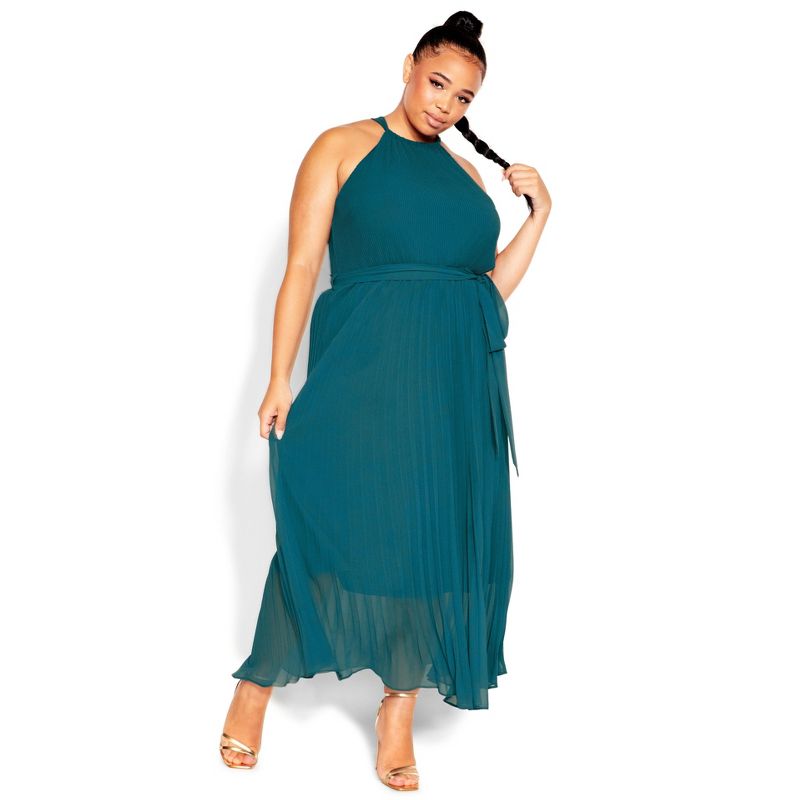 Women's Plus Size Rebecca Maxi Dress - teal | CITY CHIC, 2 of 6