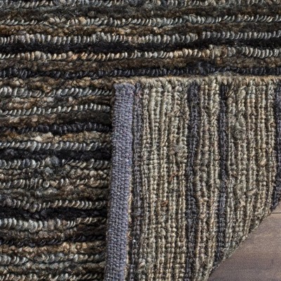 Gray Hand-Knotted Jute Rectangular Area Rug