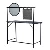 FurnitureR Vanity Desk with Removable Circular Mirror Simple Makeup Dressing Table Multifunctional Dressing Desk Writing Desk for Bedroom, Black - 3 of 4