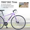 INFURNIC Bicycles Shimano 7 Speed Hybrid Road Bike with Double Disc Brakes for Men and Women City Riding, Purple, 64.57"*25.19"*37.79" - 3 of 4