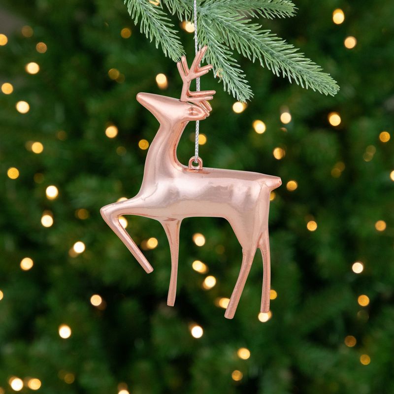 Northlight 4.75" Shiny Rose Gold Reindeer Christmas Tree Ornament, 2 of 6