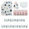 Sweet Jojo Designs Girl Crib Bedding + BreathableBaby Breathable Mesh Liner Watercolor Floral Blue Pink White - 2 of 4