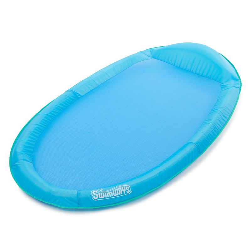 SwimWays Spring Float Inflatable Pool Lounger with Hyper-Flate Valve Blue, 6 of 17