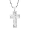 Steeltime Men's stainless steel and simulated diamond cross pendant. Color Options: Silver, Gold - 2 of 4