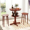 Tangkula 2-Tier Round High Top Table w/ Storage Shelf & Pedestal Base for Kitchen - 2 of 4