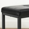 Dining Table Bench, Ottoman Bench with PU Leather Padded Seat, Steel Frame, 42.5 x 12.8 x 18.9 Inches, Hallway, Bedroom, Black - 4 of 4