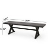 Coolbibila-Dining Bench For Outdoor, Modern Aluminum Dining Bench X-Shaped Legs, Bench With 59 Inch Width - 4 of 4
