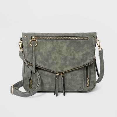 VR NYC Envelope Flap Crossbody Bag - Charcoal Gray