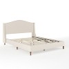 Martha Stewart Amelia Upholstered Platform Bed with Curved Headboard and Cushioned Siderails, Wood Slat Foundation with No Box Spring Needed - 2 of 4