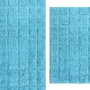 Knightsbridge Stylish And Comfortable Traditional Summer Tile Design 2 PC Cotton Bath Rug Set 20"x30" & 24"x40" Stone - 4 of 4