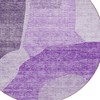 Eggplant Purple And Lilac Abstract Washable Indoor Outdoor Area Rug - 4 of 4