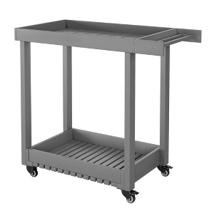 Utility Service Cart, 2 Shelf 550LBS Heavy Duty Rolling Utility Cart with 360¡ã Swivel Wheels (2 with Brakes) - 1 of 4