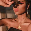 Gold Chunky Cross Necklace for Women Statement Cross Pendant Necklace Layered Hammered Bold Cross Necklace Vintage Toggle Clasp Necklace Jewelry - 2 of 4
