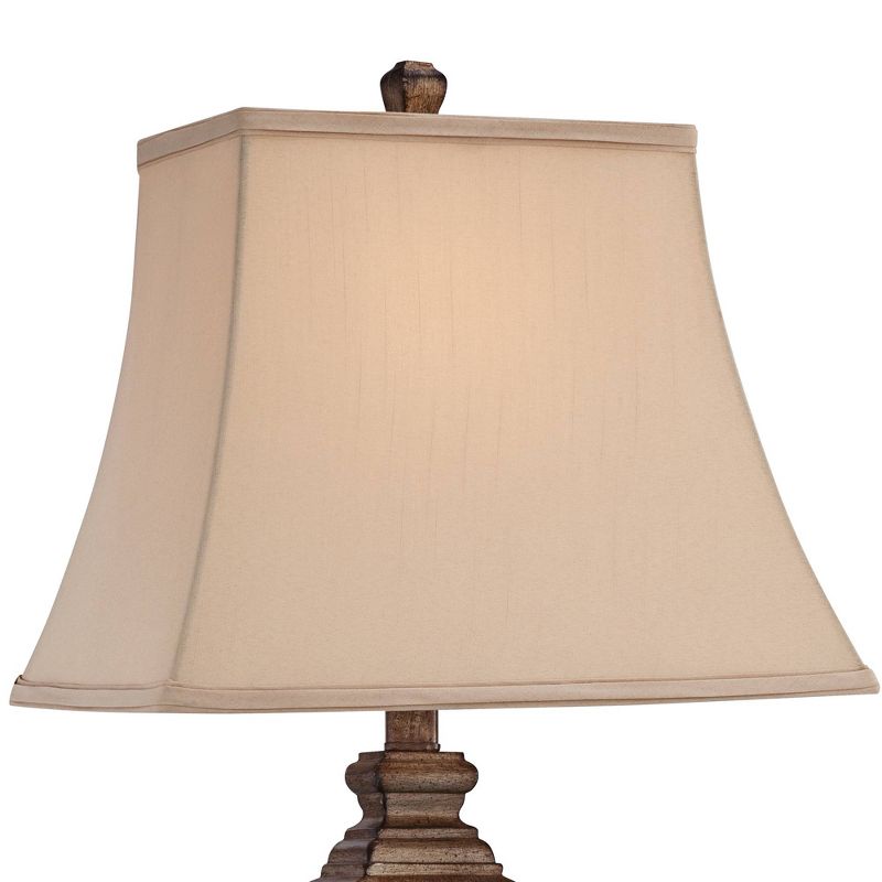 Regency Hill Edgar Traditional Table Lamp 29" Tall Bronze with USB Cord Dimmer Geneva Taupe Rectangular Shade for Bedroom Living Room Bedside Office, 3 of 10